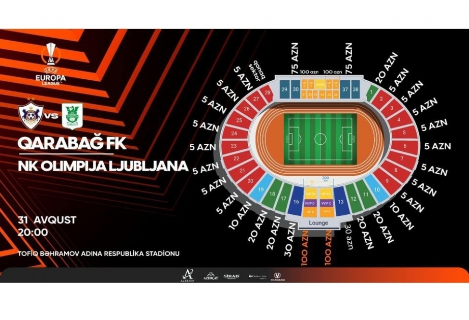 Les billets du match Qarabag FK et Olimpija Ljubljana sont en vente