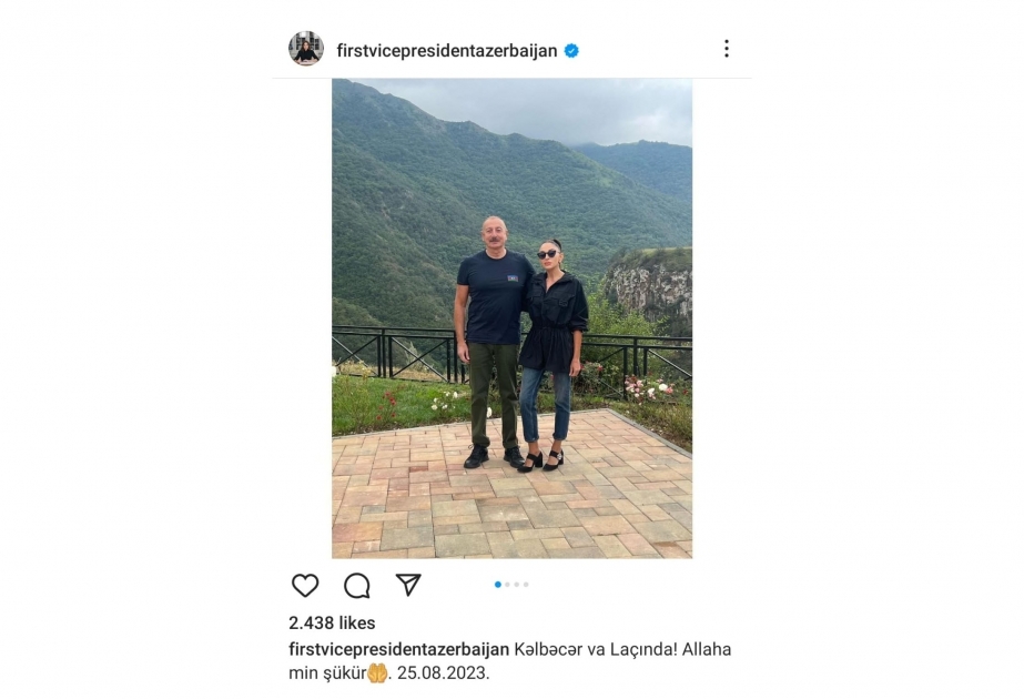 La première dame Mehriban Aliyeva partage des photos depuis Kelbédjer et Latchine