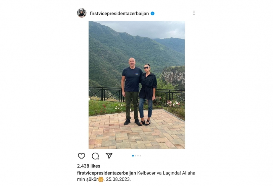 Primera vicepresidenta Mehriban Aliyeva compartió fotos de Kalbajar y Lachin