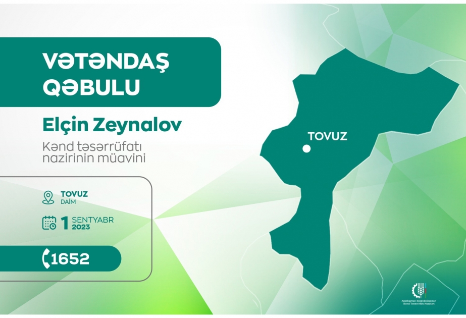 Kənd təsərrüfatı nazirinin müavini Tovuzda vətəndaşlarla görüşəcək