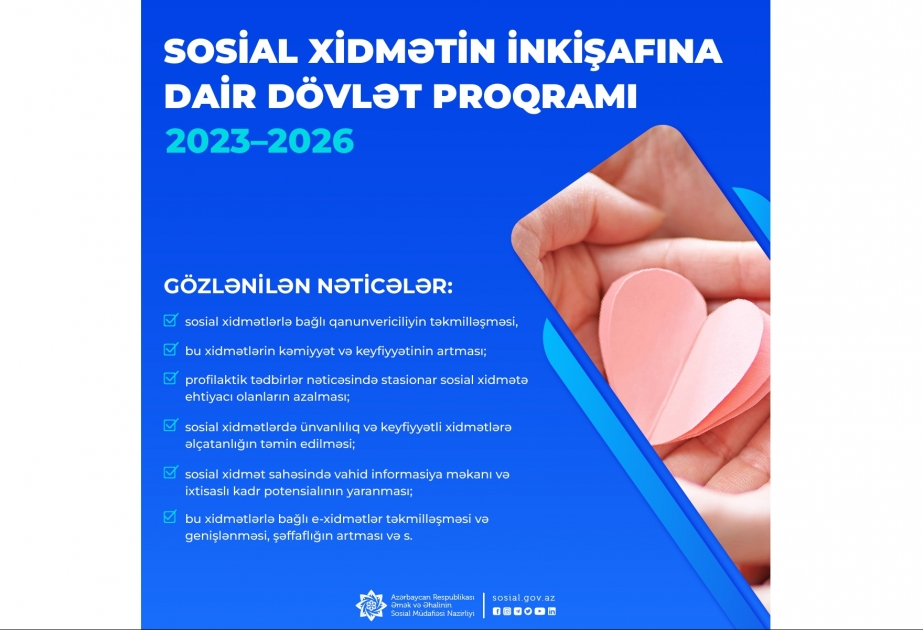 Yeni Dövlət Proqramı sosial xidmətlər sistemində yeni inkişaf mərhələsinə keçidi şərtləndirir
