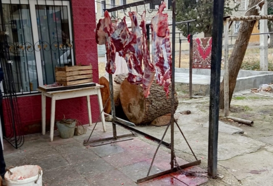 Doqquz heyvan kəsimi və ət satışı məntəqəsi ilə əlaqədar tədbir görülüb