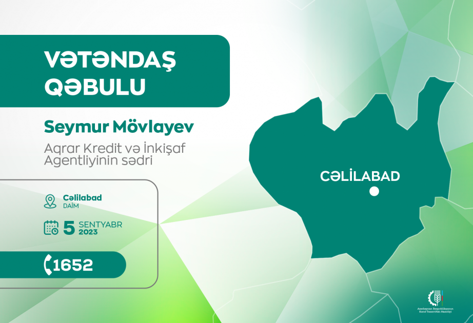 Aqrar Kredit və İnkişaf Agentliyinin sədri Cəlilabadda vətəndaşlarla görüşəcək
