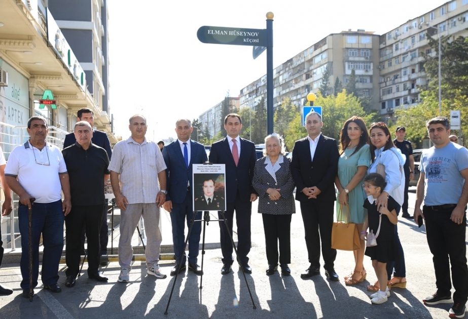 Nizami rayonunda şəhid Elman Hüseynov adına küçənin açılışı olub