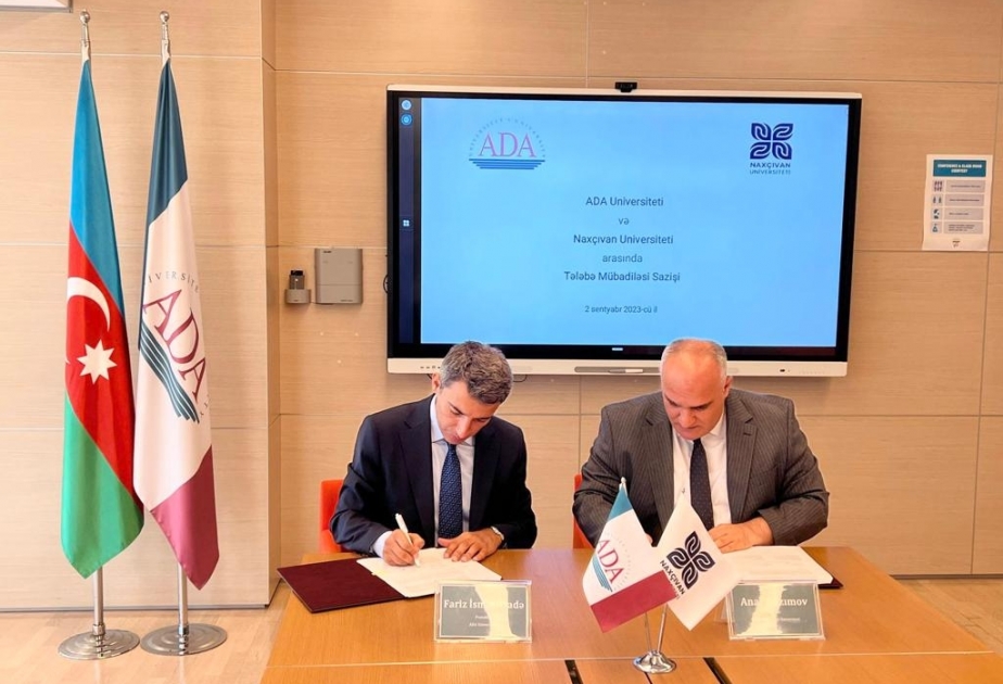 ADA Universiteti ilə “Naxçıvan” Universiteti arasında memorandum imzalanıb
