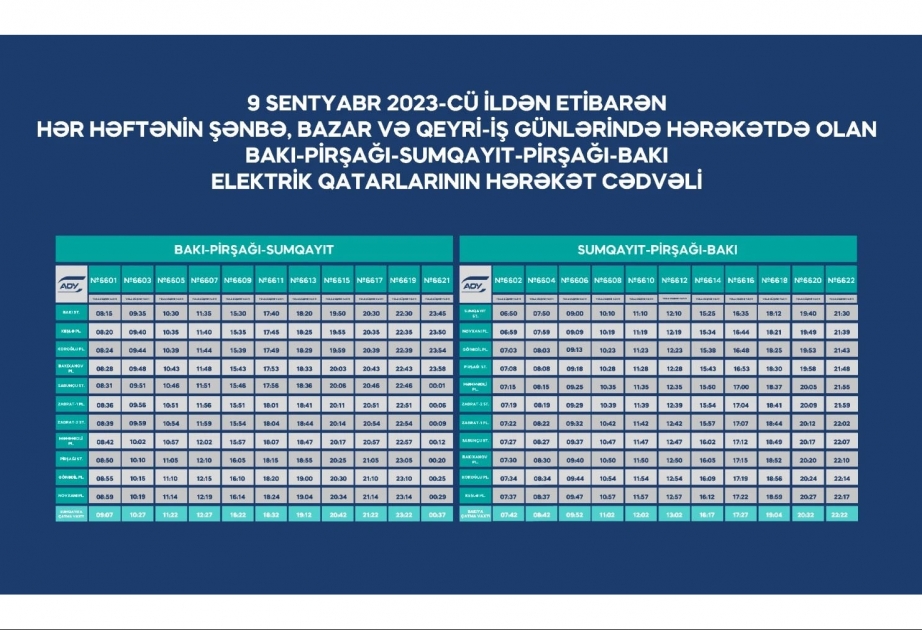 Yeni tədris ili ilə əlaqədar Abşeron dairəvi dəmir yolu xətti üzrə əlavə 8 reys təyin olunub