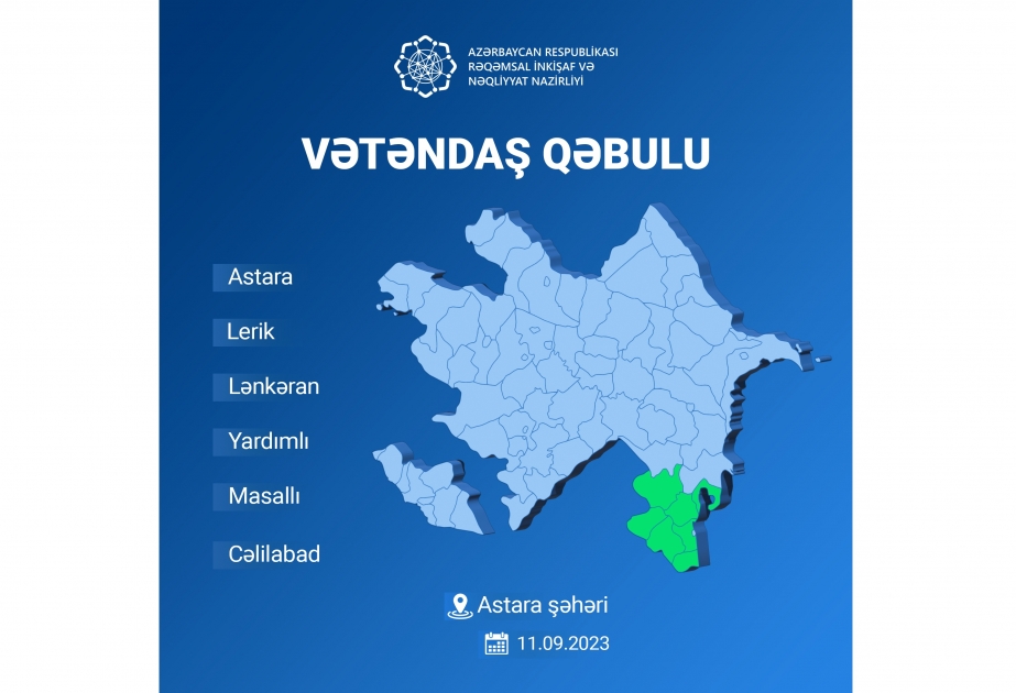 Nazir Rəşad Nəbiyev Astara şəhərində vətəndaşları qəbul edəcək