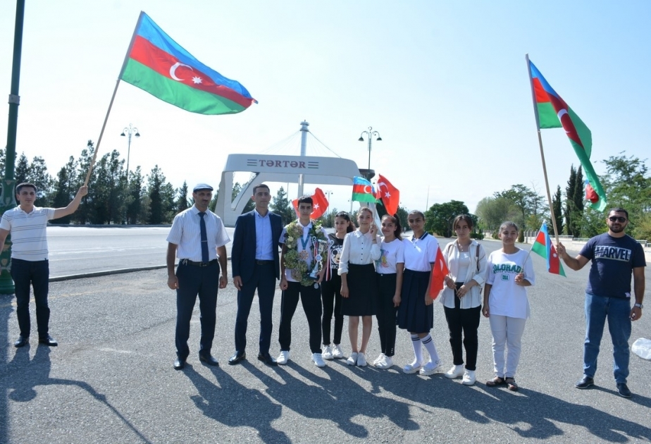 В Тертере торжественно встретили азербайджанского спортсмена, завоевавшего золотую медаль на чемпионате Европы