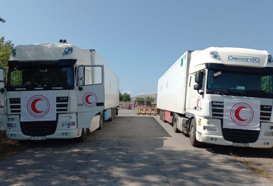 Продовольственный груз, отправленный Азербайджанским обществом Красного Полумесяца, девятые сутки ожидает на дороге Агдам–Ханкенди