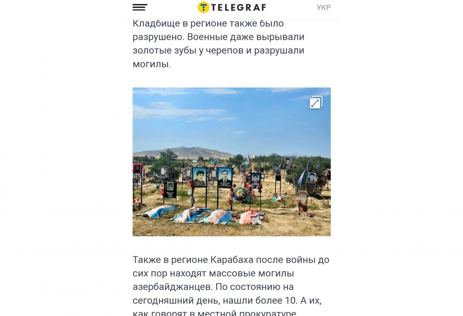 Ukraynanın nüfuzlu nəşri Qarabağdan xüsusi reportaj hazırlayıb