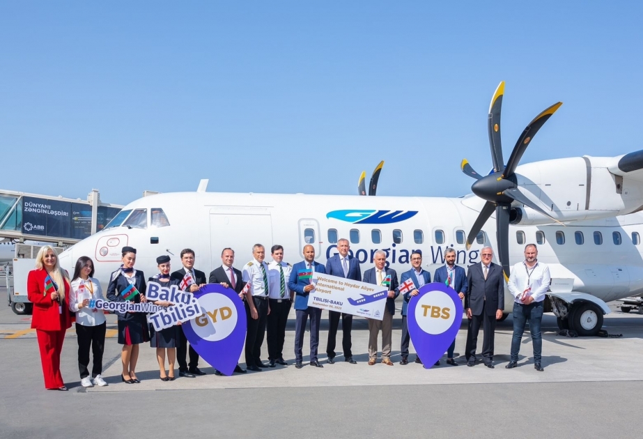 Heydar Aliyev International Airport accommodated first flight of Georgian Wings VIDEO