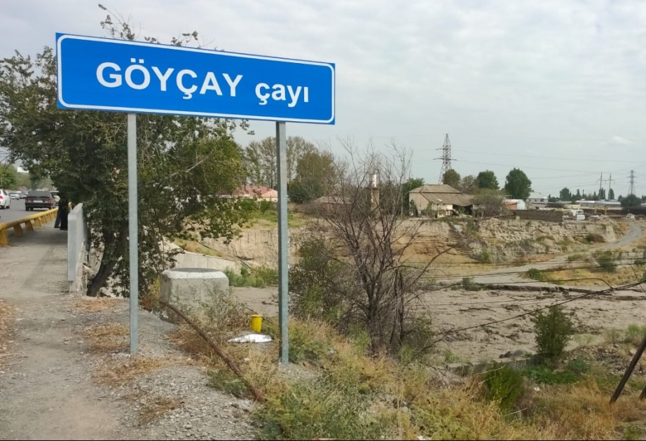 Göyçay çayından sel keçir VİDEO