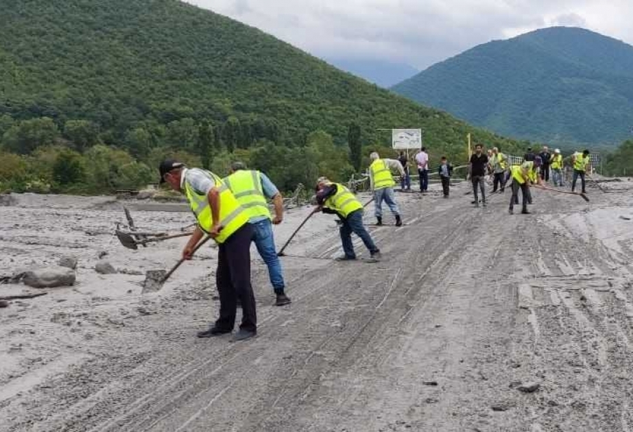 Sel suları Şəkidə yol infrastrukturuna ziyan vurub