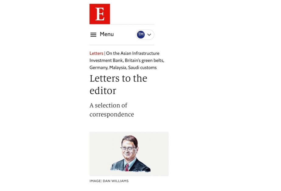 La revista británica Economist ha publicado una carta de respuesta del embajador de Azerbaiyán