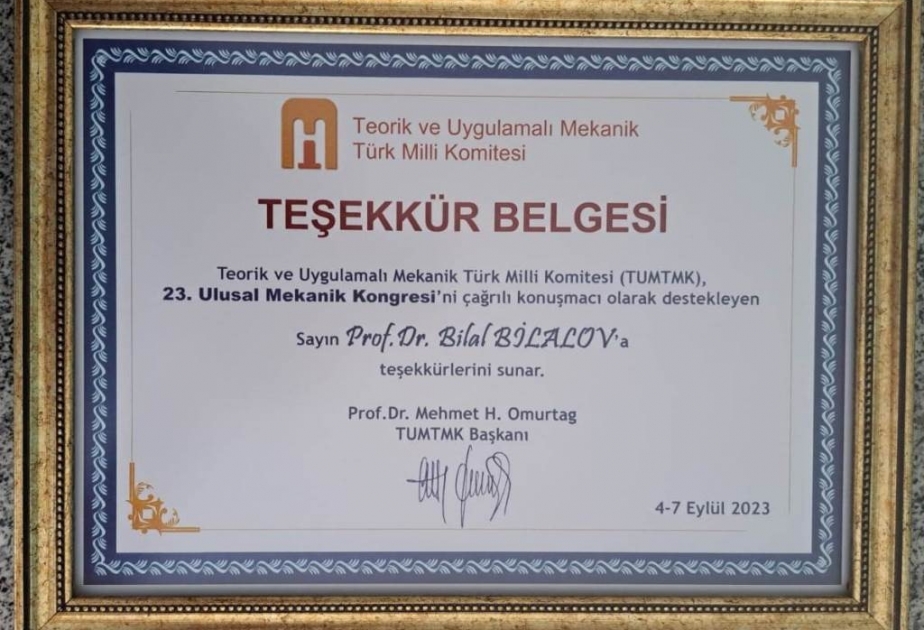 Riyaziyyatçı alim beynəlxalq tədbirdə sertifikata layiq görülüb