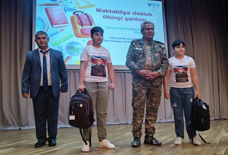 Bir qrup şəhid və qazi övladı məktəb ləvazimatları ilə təmin olunub