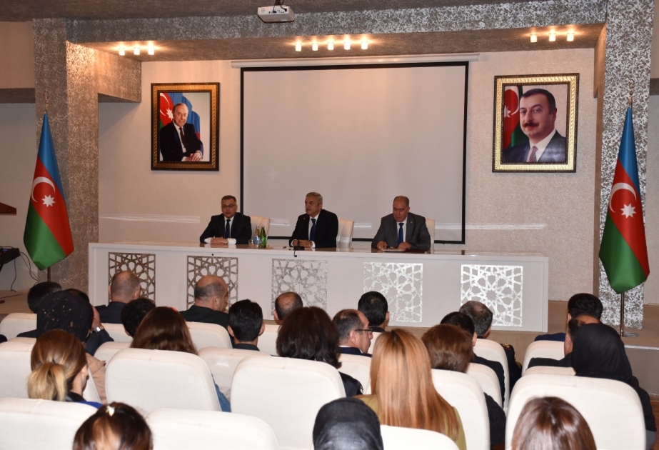 İmişlidə Ümummilli Lider Heydər Əliyevin anadan olmasının 100 illiyinə həsr olunan konfrans keçirilib