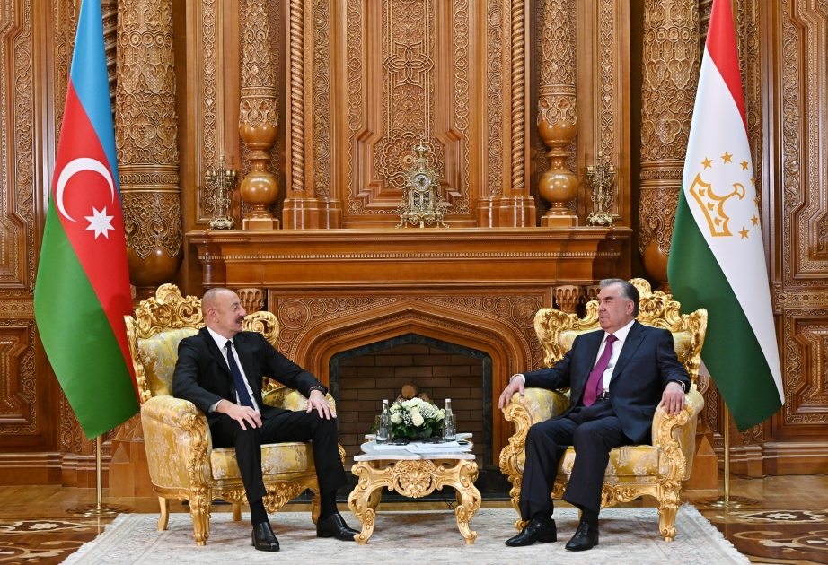 President of Azerbaijan Ilham Aliyev held one-on-one meeting with President of Tajikistan Emomali Rahmon in Dushanbe VIDEO