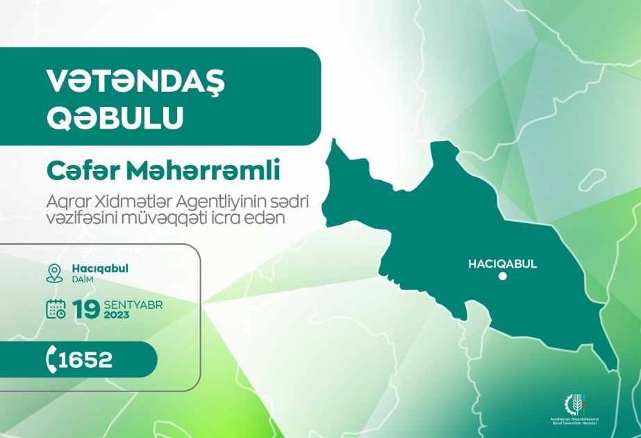 Hacıqabulda vətəndaşların aqrar sahə ilə bağlı müraciətləri cavablandırılacaq