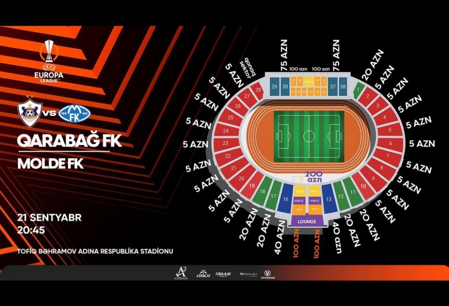 Avropa Liqası: “Qarabağ” - “Molde” oyununun biletləri satışa çıxarılıb