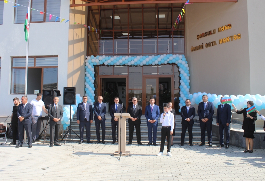 Salyan rayonunun Şorsulu kəndində yeni məktəb binası istifadəyə verilib VİDEO