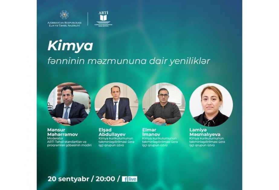 Kimya fənninin məzmununa dair yeniliklər -  vebinar