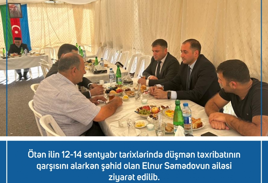 İsmayıllıda şəhid Elnur Səmədovun ailəsi ziyarət olunub