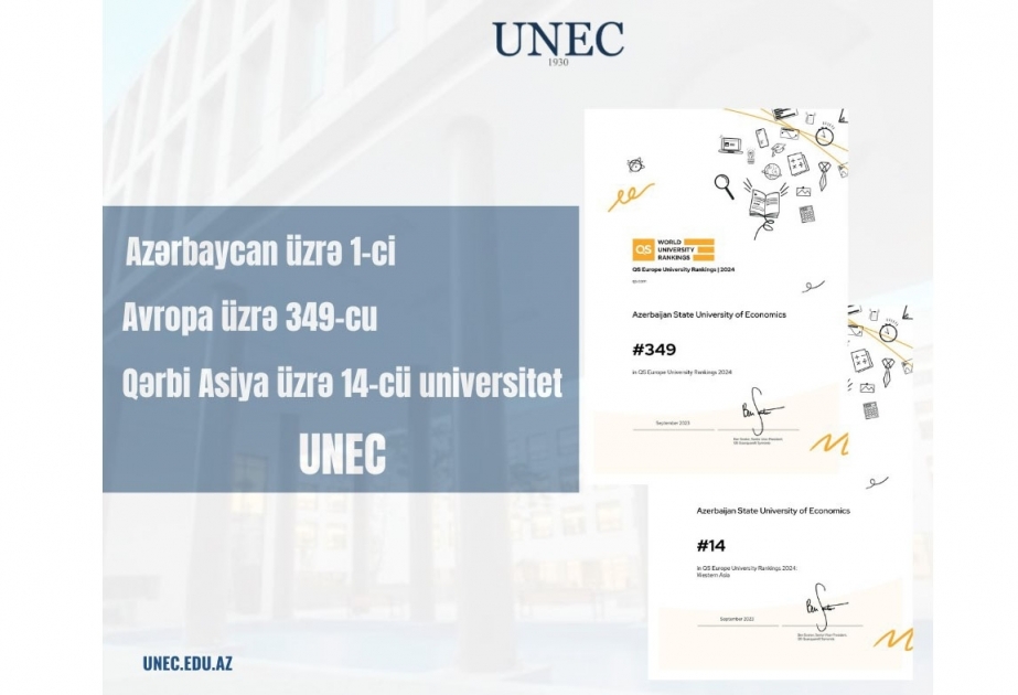 Рейтинг: UNEC – 349-й университет в Европе, 14-й – в Западной Азии и первый – в Азербайджане