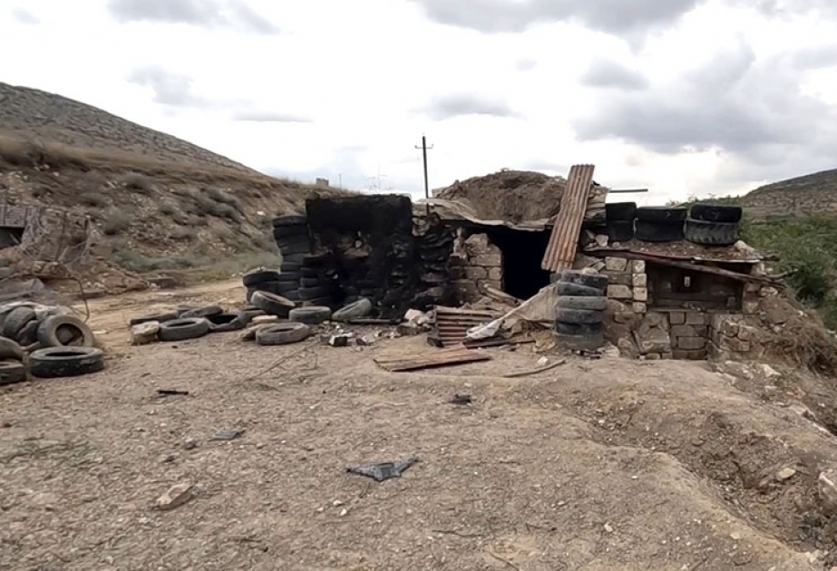 Оставленная армянскими вооруженными формированиями боевая позиция близ населенного пункта Джанъятаг Тертерского района   ВИДЕО