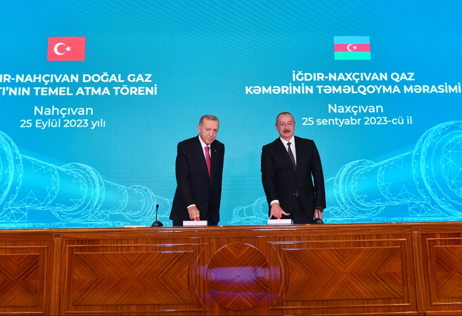 President Ilham Aliyev and President Recep Tayyip Erdogan attended groundbreaking ceremony for Igdir-Nakhchivan gas pipeline VIDEO