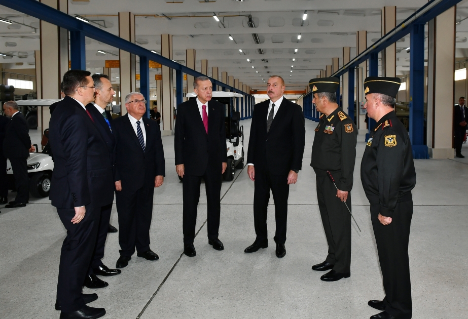 阿塞拜疆和土耳其两国总统出席纳希切万军事修复和生产综合体落成仪式