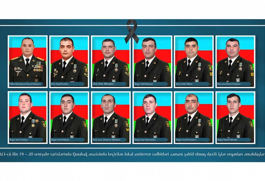 DİN antiterror tədbirləri zamanı şəhid olmuş əməkdaşlarının siyahısını açıqlayıb
