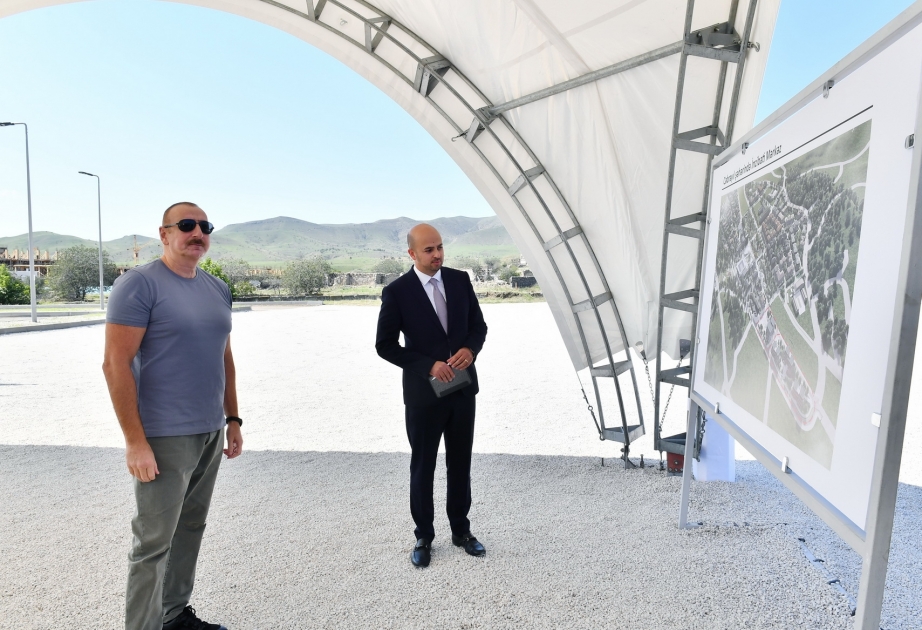 Le président Ilham Aliyev se déplace dans la région de DjabraïlPose de la première pierre d’un bâtiment administratif à Djabraïl  MIS A JOUR VIDEO