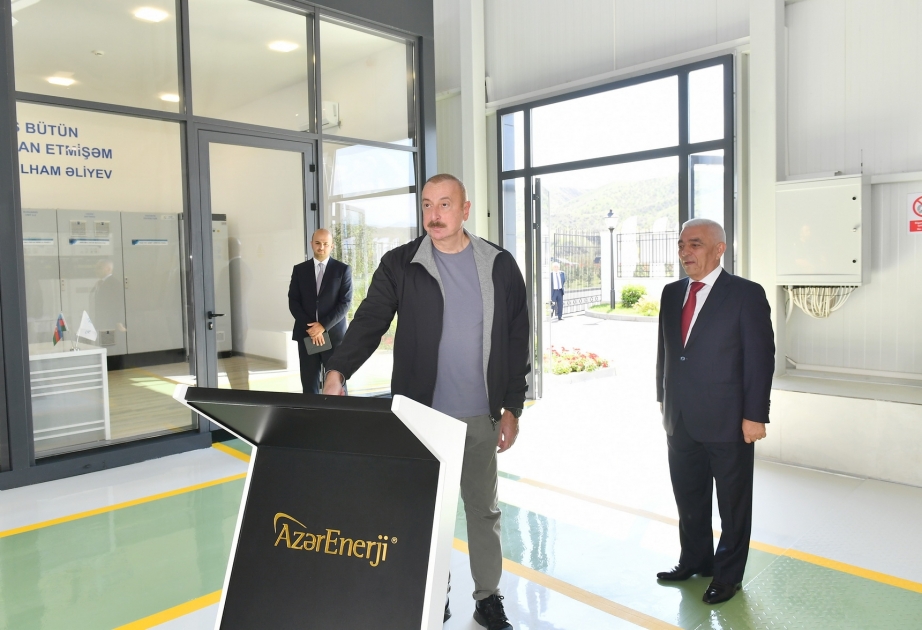 Präsident Ilham Aliyev weiht Wasserkraftwerk „Jahangirbeyli“ in Zangilan Region ein AKTUALISIERT VIDEO