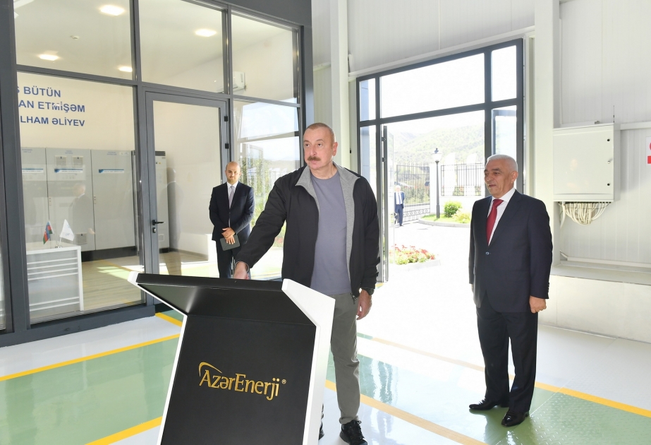 El Presidente Ilham Aliyev asistió a la inauguración de la Central Hidroeléctrica Jahangirbayli de AzerEnergy OJSC