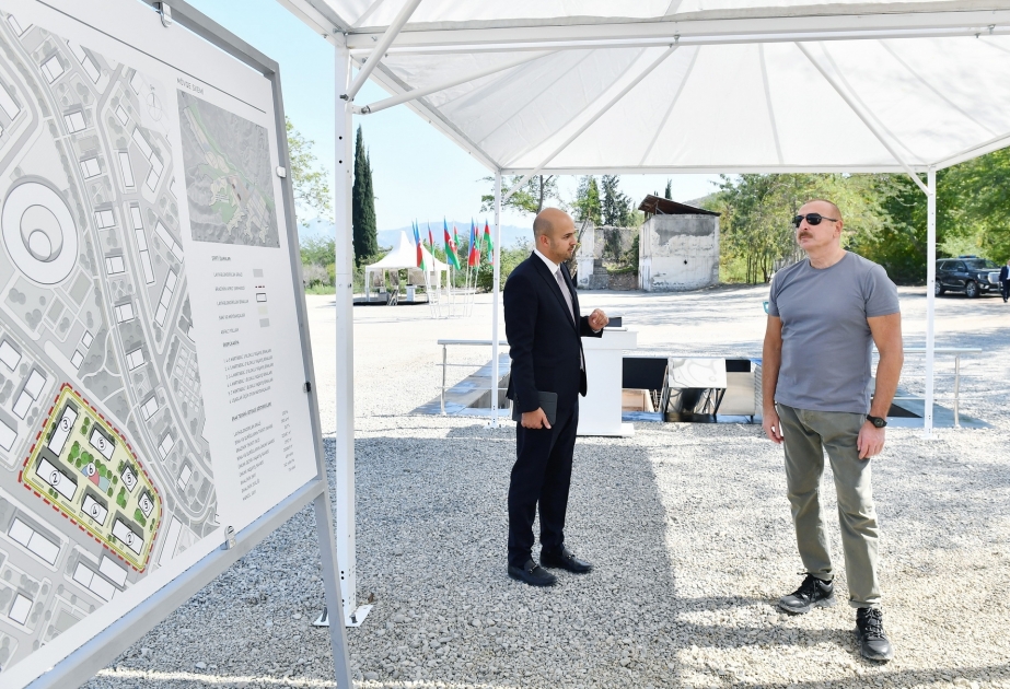 Prezident İlham Əliyev Zəngilan şəhərində 4-cü yaşayış kompleksinin təməlqoyma mərasimində iştirak edib YENİLƏNİB VİDEO
