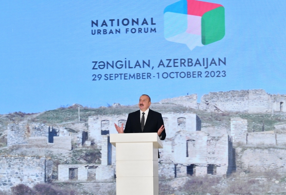 The 2nd Azerbaijan National Urban Forum gets underway in Zangilan President Ilham Aliyev is attending opening ceremony