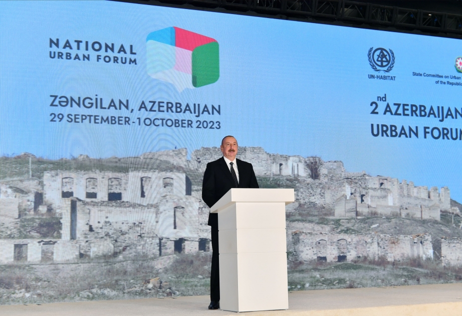 Prezident İlham Əliyev: Bu gün Şərqi Zəngəzur sıfırdan yenidən inşa edilir