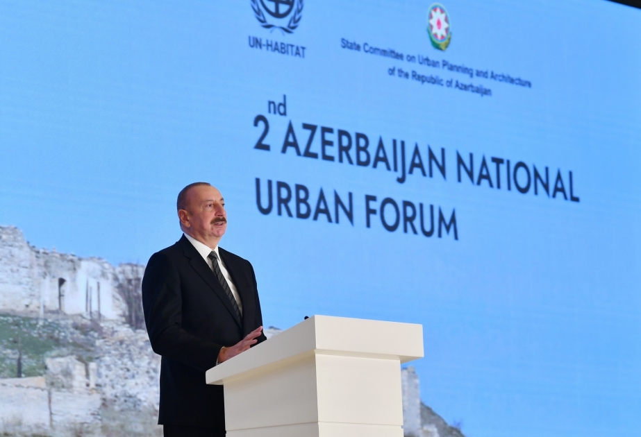 President Ilham Aliyev highlighted reasons for the start of Patriotic War at National Urban Forum