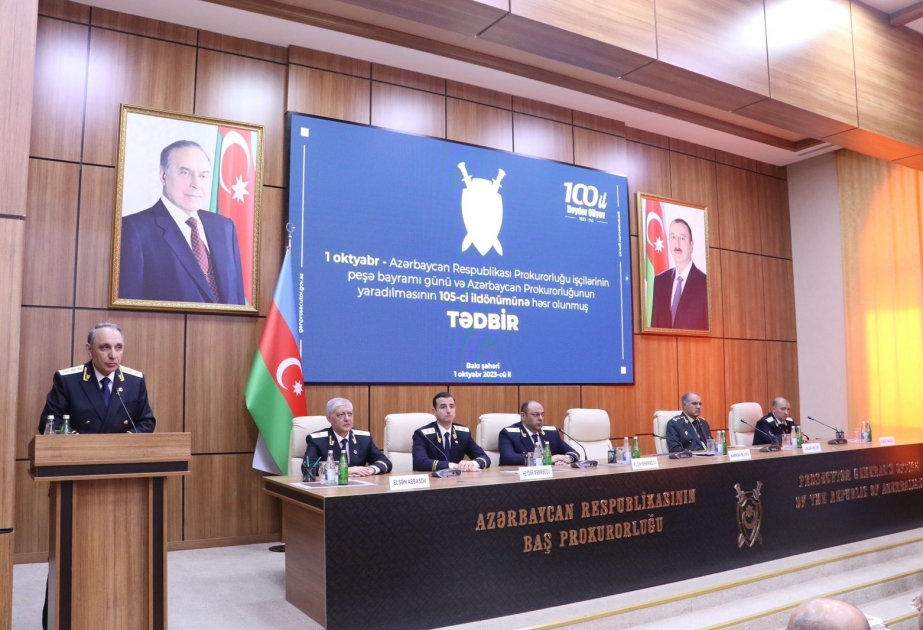 Prokurorluq orqanlarının yaradılmasının 105-ci ildönümü münasibətilə tədbir keçirilib