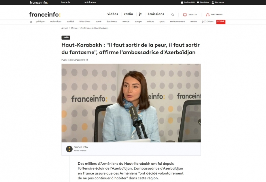 Leyla Abdullayeva : Ce sont les Arméniens qui ont décidé volontairement de ne pas continuer à habiter au Karabagh VIDEO