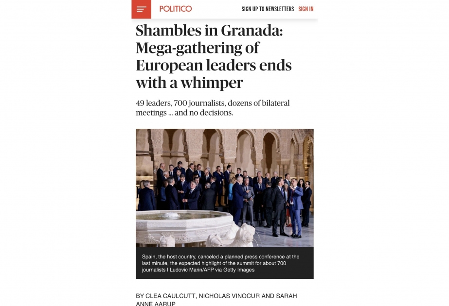 Político: La reunión de Granada fue un fracaso y careció de concreción debido a la ausencia en ella del presidente Ilham Aliyev