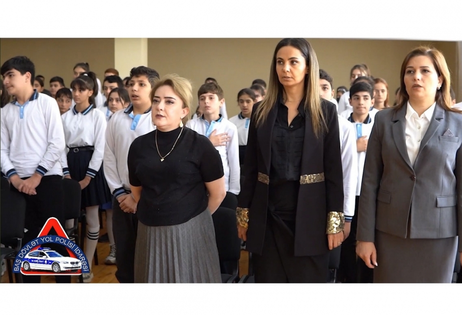 “Diqqət, uşaqlar!” aylığı çərçivəsində şagirdlər yol hərəkəti qaydaları ilə bağlı maarifləndirilirlər