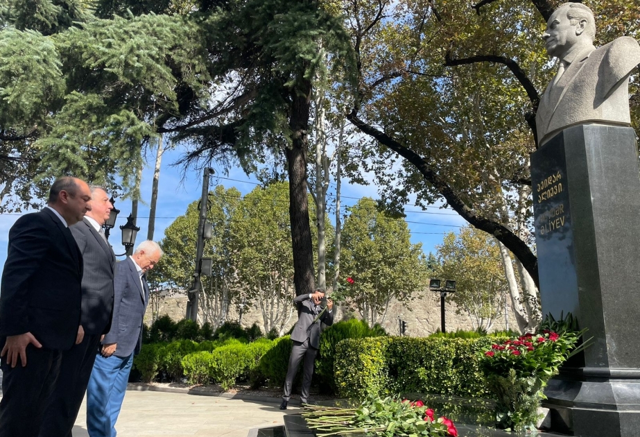Ekologiya və Təbii Sərvətlər Nazirliyinin nümayəndə heyəti Tbilisidə Ulu Öndərin abidəsini ziyarət edib