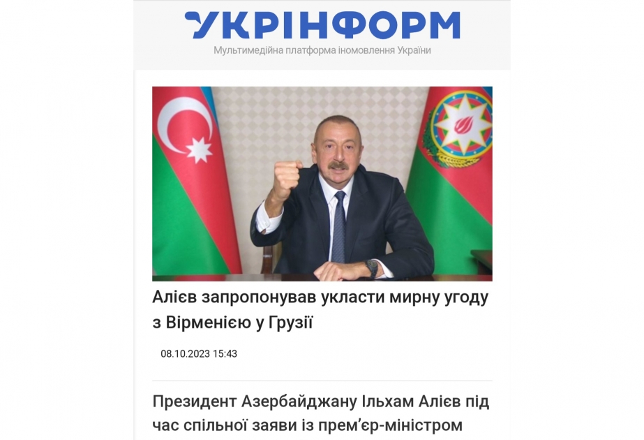 Ukraynanın nüfuzlu KİV-ləri Prezident İlham Əliyevin Gürcüstana səfərini geniş işıqlandırıb