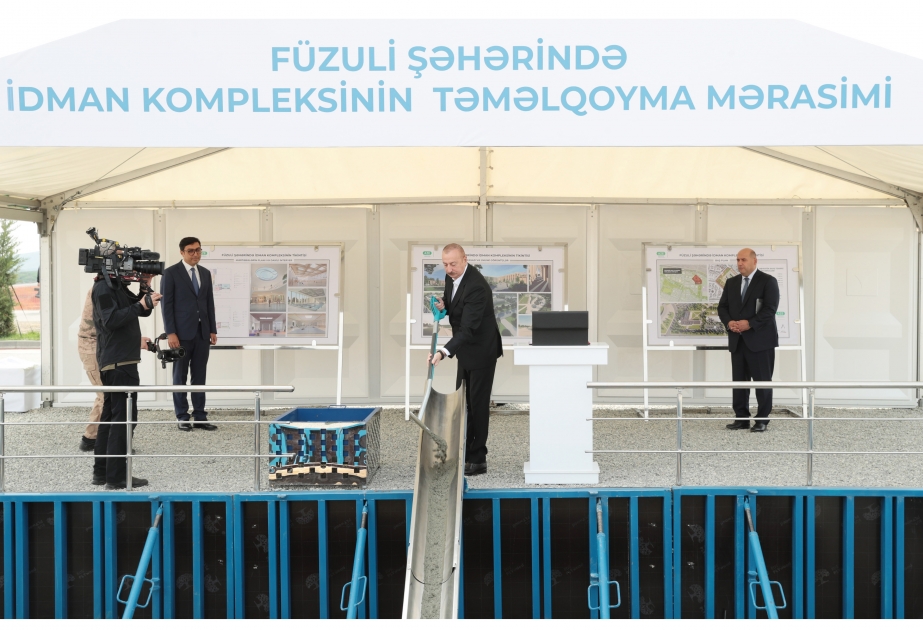 La première pierre du complexe sportif posée par le président Ilham Aliyev dans la ville de Fuzouli VIDEO