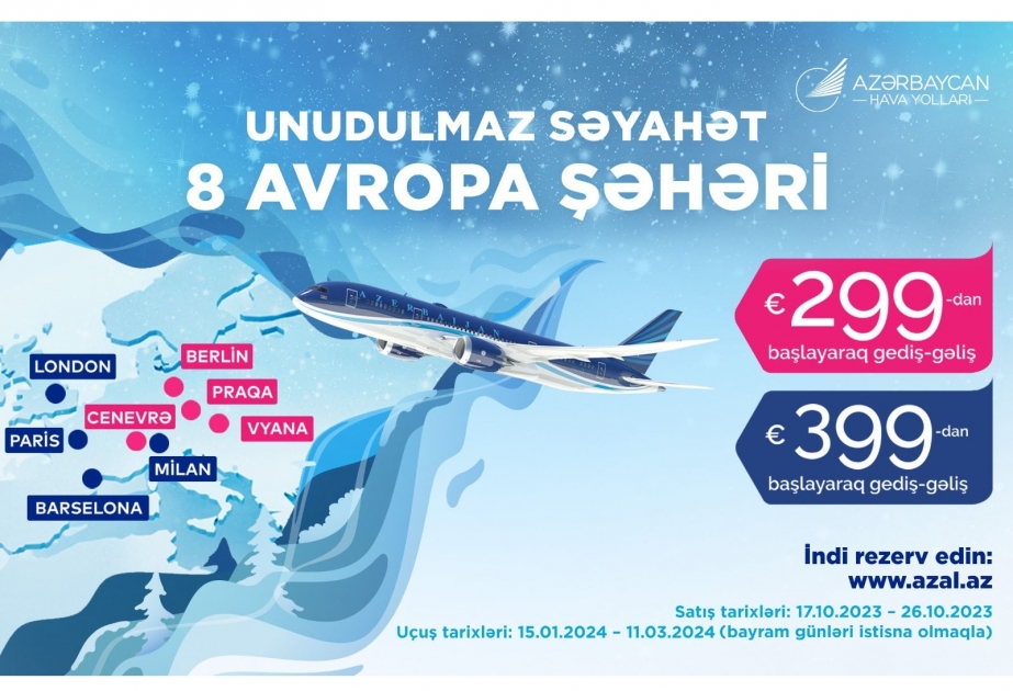 Special offer from AZAL: an unforgettable journey to 8 European cities