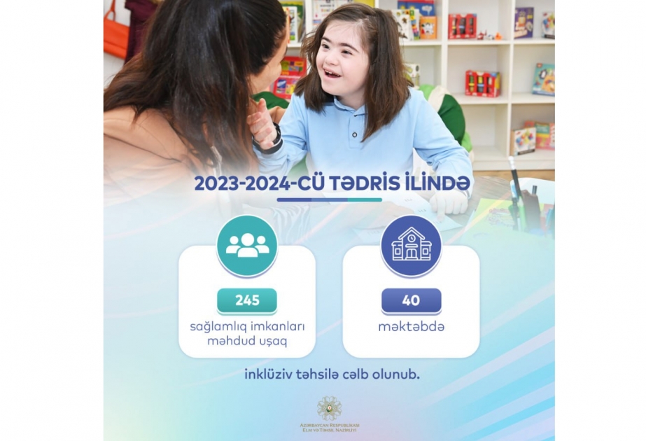 Cari tədris ilində 245 uşaq inklüziv təhsilə cəlb olunub
