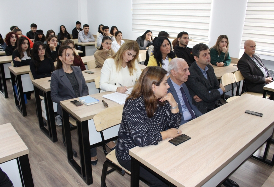 Milli Məclisin deputatı BDU-nun Jurnalistika fakültəsinin tələbələrinə mühazirə oxuyub