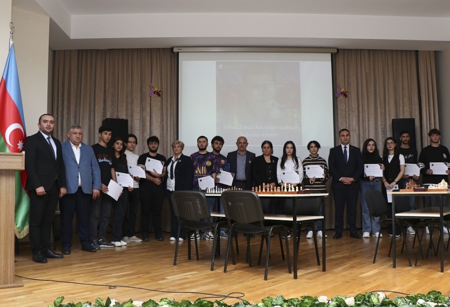 Şəhid Vüsal Kazımovun xatirəsinə həsr olunmuş şahmat turnirinin qalibləri mükafatlandırılıb